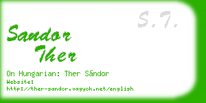 sandor ther business card